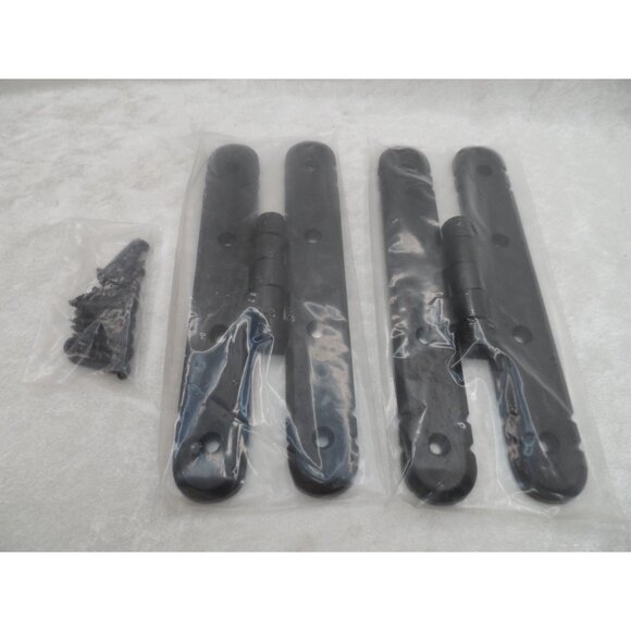 Lynn Cove Foundry Cast Aluminum Bi-Folding Shutter Hinges Pair Flat Black 2 3/4" - Picture 2 of 5